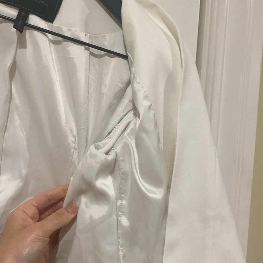 BCBG Maxazria White Aubree White Draped Blazer - Picture 6 of 10